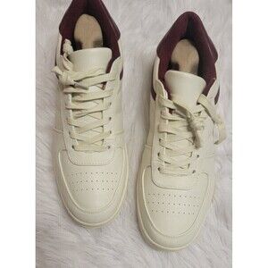 ASOS Size 11 UK / Size 12 US Low-Top leather‎ Sneakers Cream and Burgundy